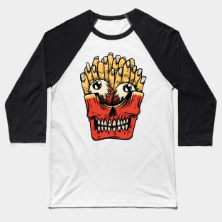 French Fries Monster Baseball T-Shirt